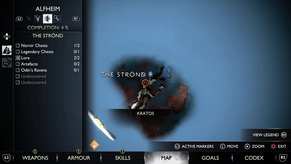 gow ragnarok cuervos the strond mapa