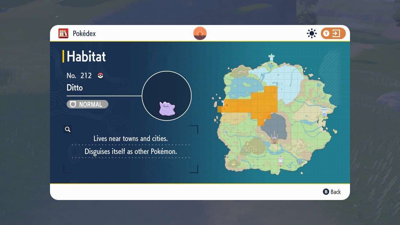pokemon escarlata purpura ditto habitat