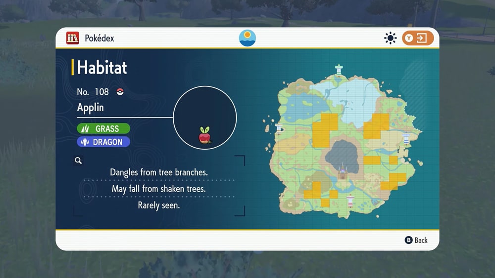 pokemon escarlata purpura applin habitat