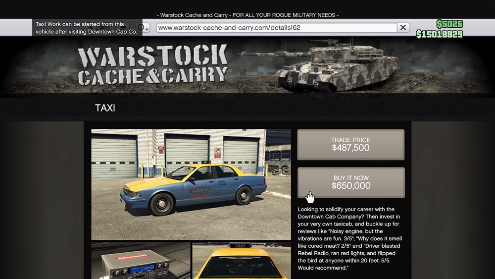 gta online taxi a la venta