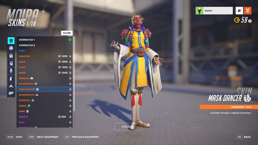 overwatch 2 año nuevo lunar 2023 moira mask dancer