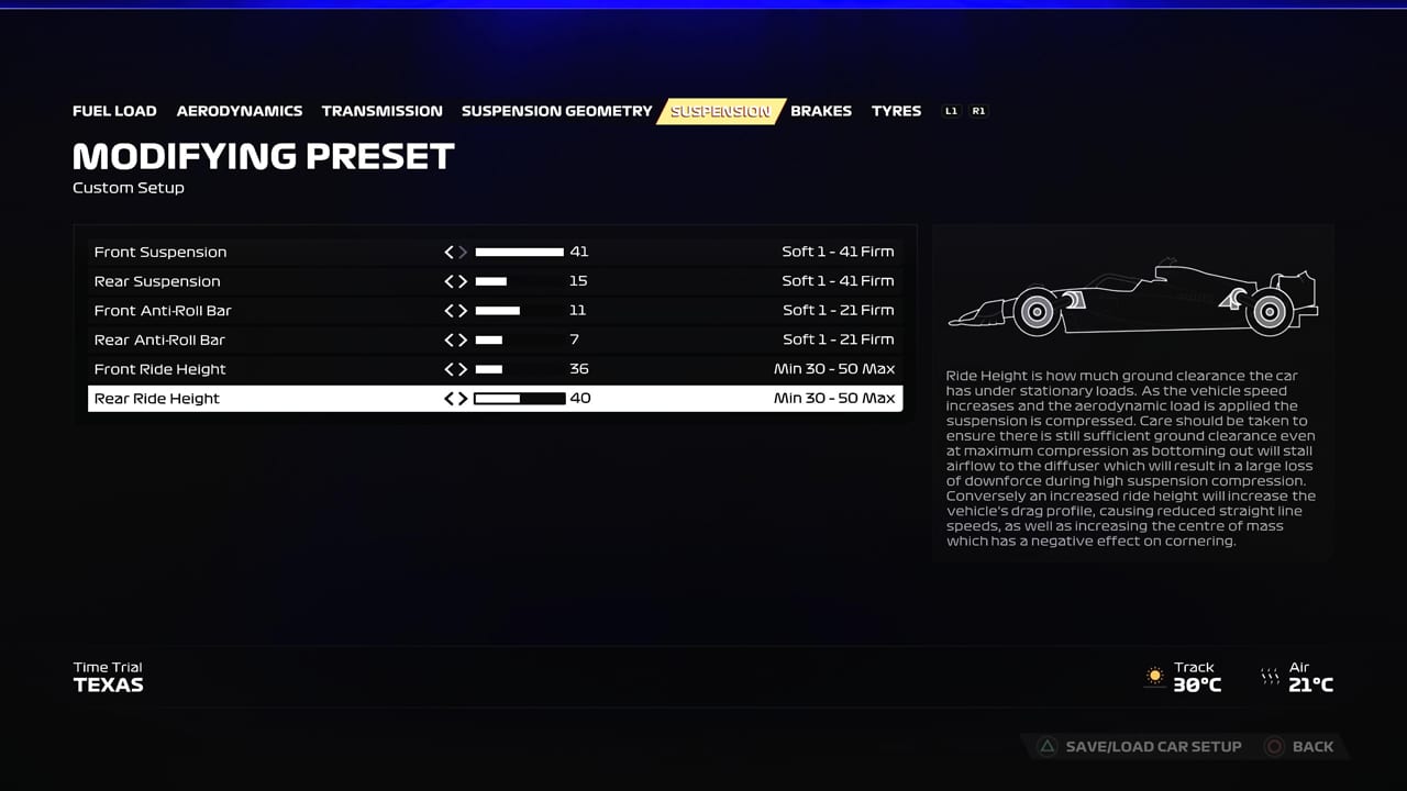 F1 23 Configuracion Reglaje Estados Unidos Suspension