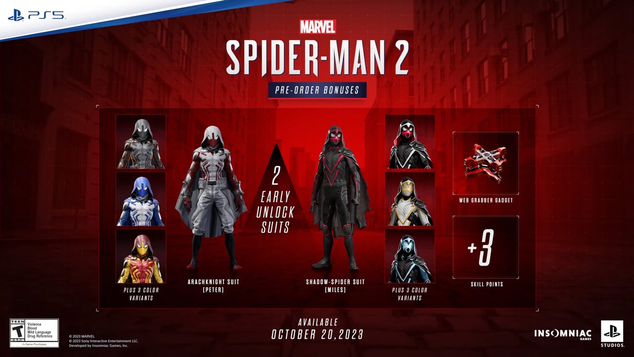 Marvels Spider Man 2 bonos de reserva