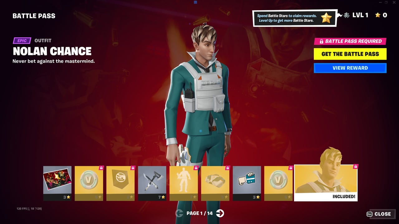 Fortnite pase de batalla Nolan Chance