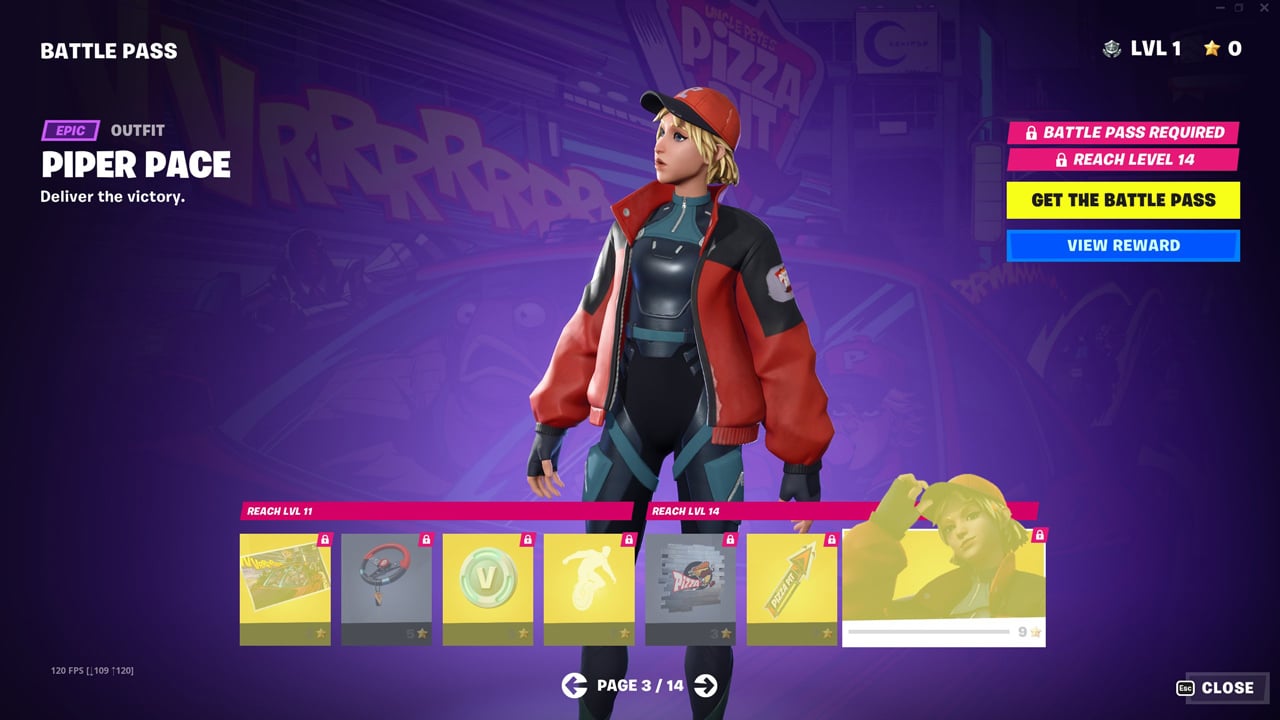 Fortnite pase de batalla Piper Pace
