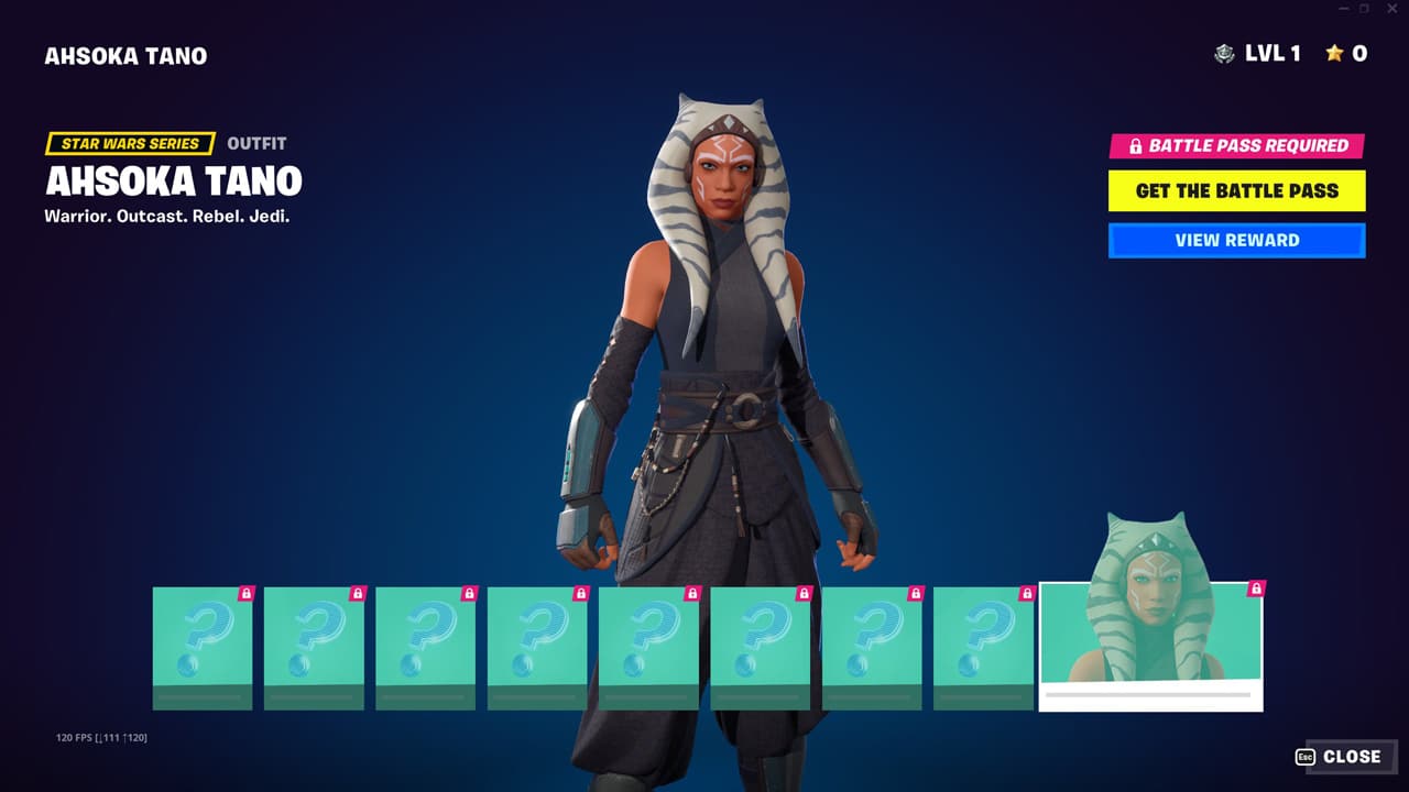 Fortnite pase de batalla ahsoka tano