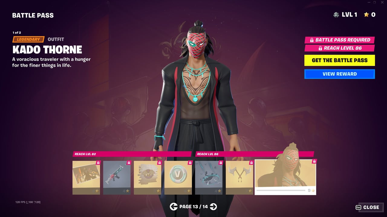 Fortnite pase de batalla kado thorne