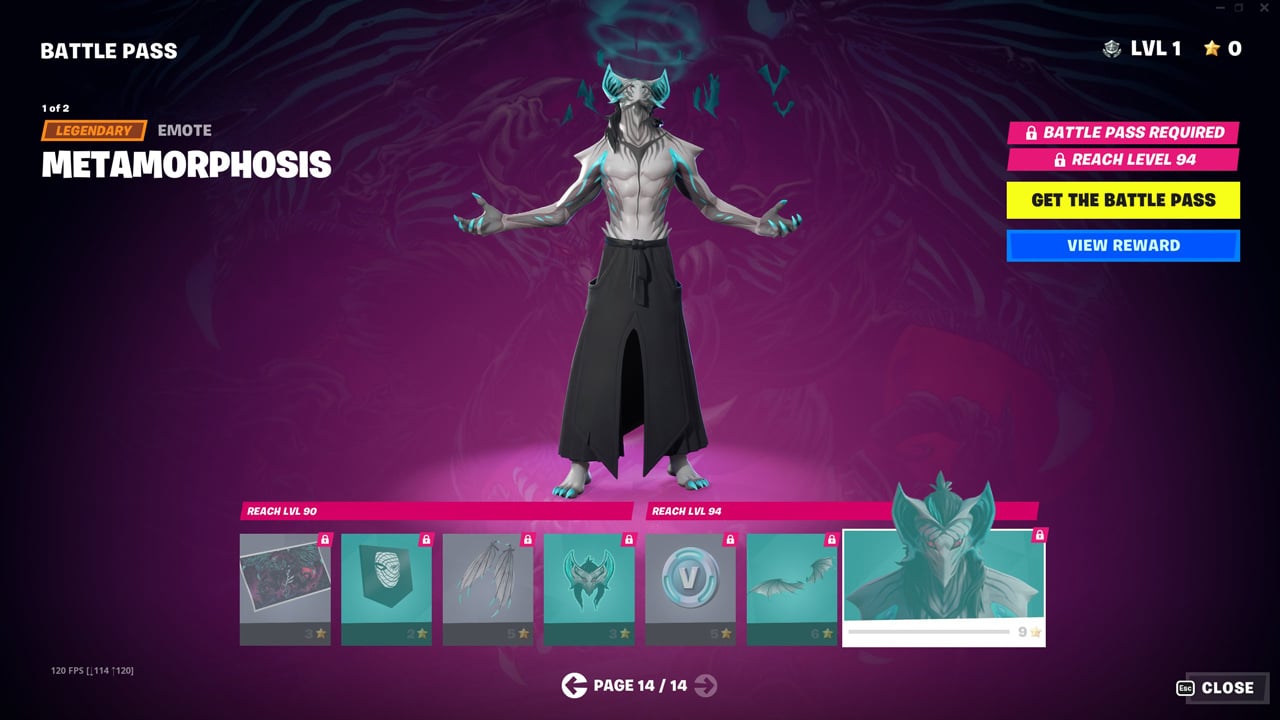 Fortnite pase de batalla metamorphosis