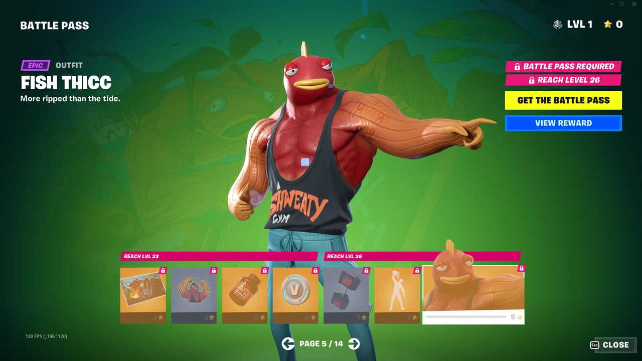fortnite pase de batalla fish thicc
