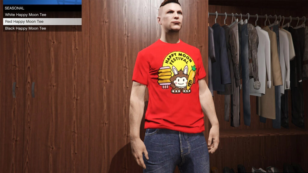 GTA Online camiseta red happy moon