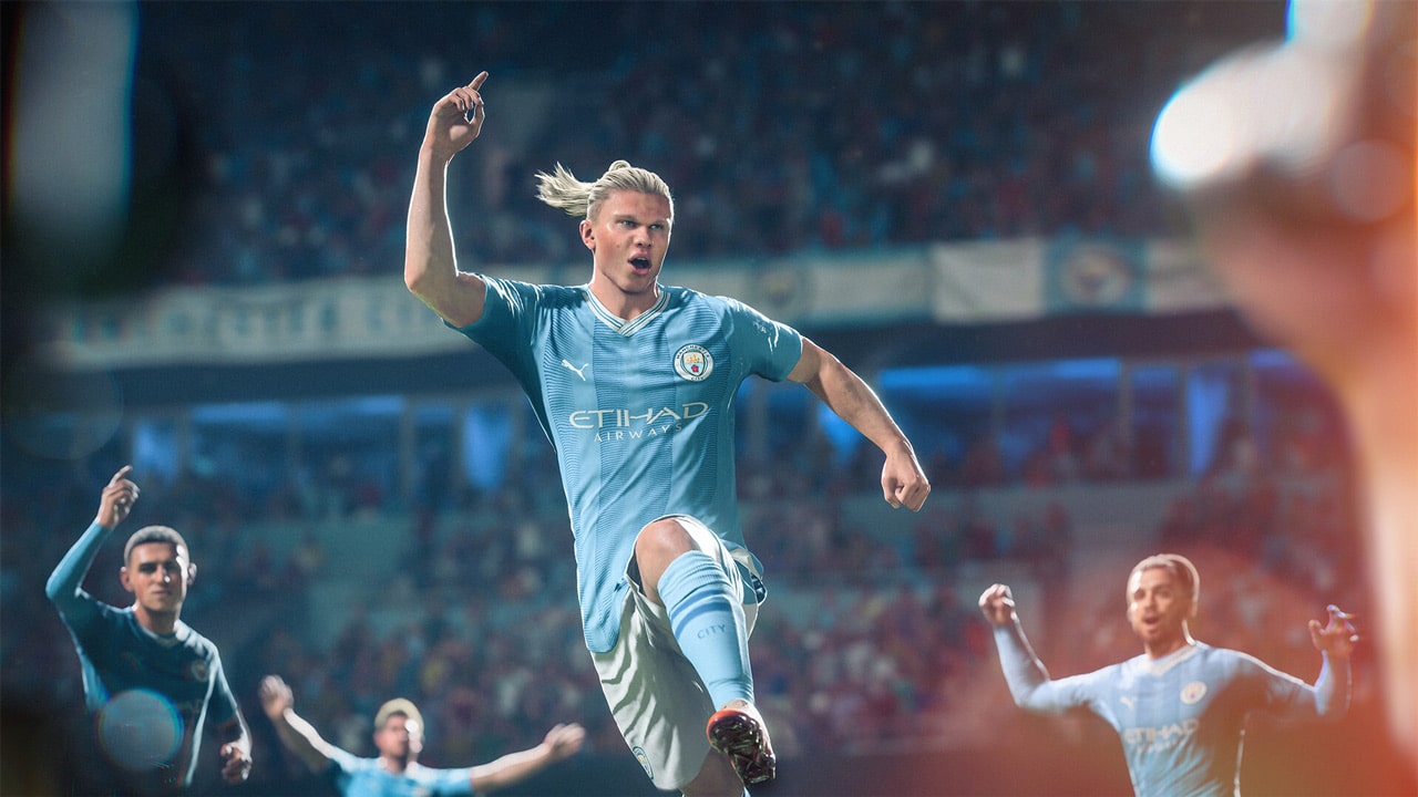 fc 24 erling haaland manchester city celebracion