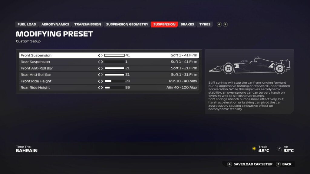 F1 24 Barein configuracion Suspension