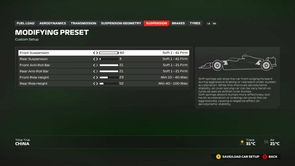 F1 24 China Configuracion Suspension