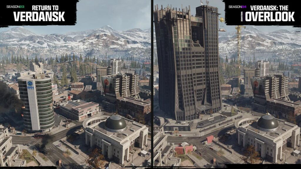 warzone temporada 4 verdansk the overlook antes despues
